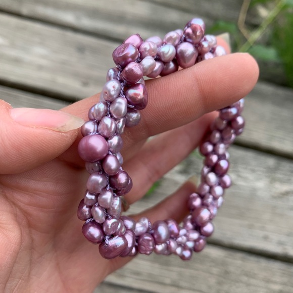 Purple twist pearl bracelet - Picture 5 of 6